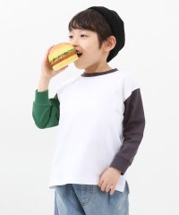 devirock/袖配色 長袖Tシャツ 子供服 キッズ 男の子 女の子 トップス 長袖Tシャツ ロンT /505812677