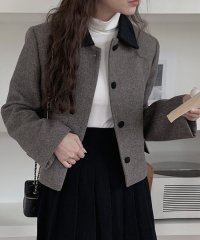 TeddyShop/テディショップ Teddyshop レディース モノトーンバイカラーステンカラージャケット/505813927