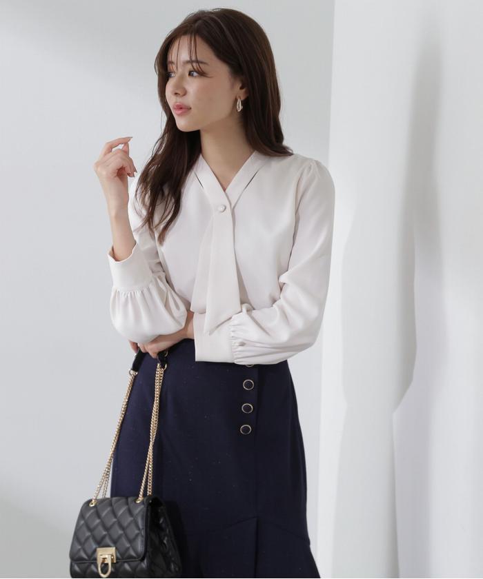 セール 30%OFF】スプリング2Wayボウタイブラウス(505814446