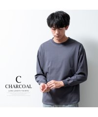  GENELESS/tシャツ メンズ 長袖 シルケットライク ロング丈 長袖tシャツ ロングtシャツ ラウンド裾 キーネック クルーネック 秋冬 トップス 全6色/505814729