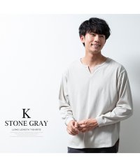  GENELESS/tシャツ メンズ 長袖 シルケットライク ロング丈 長袖tシャツ ロングtシャツ ラウンド裾 キーネック クルーネック 秋冬 トップス 全6色/505814729