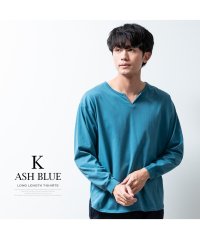  GENELESS/tシャツ メンズ 長袖 シルケットライク ロング丈 長袖tシャツ ロングtシャツ ラウンド裾 キーネック クルーネック 秋冬 トップス 全6色/505814729