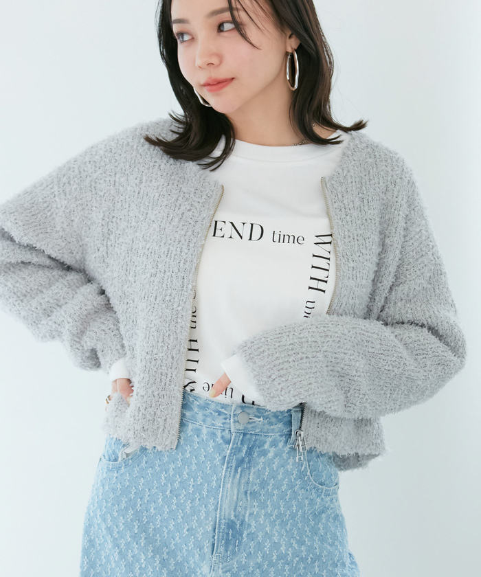 高級品市場 セール 40%OFF】リボンヤーンジップカーディガン(505814918 トップス