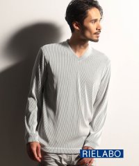 NICOLE CLUB FOR MEN/【RIELABO】タックボーダードレスVネックプルオーバー/505795667