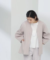 NATURAL BEAUTY BASIC/ノーカラーフォルムハーフコート　24SS/505816102