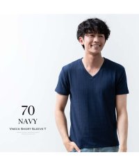  GENELESS/tシャツ メンズ 半袖 Vネック Tシャツ ストレッチ 半袖tシャツ ストライプ 細身 スリム おしゃれ トップス カジュアル インナー 全3色/504750916