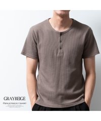  GENELESS/Ｔシャツ 半袖 メンズ tシャツ ヘンリーネック サーマル ワッフル 半袖Ｔシャツ 柔らかい シンプル グレージュ 全4色 28402 25402 無地/504750933