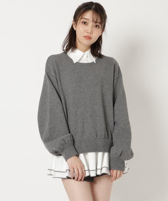 MUVEILドッキングトップス レザーフリル ボリュームフリルドッキングカットトップス[品番：MKSW0064995