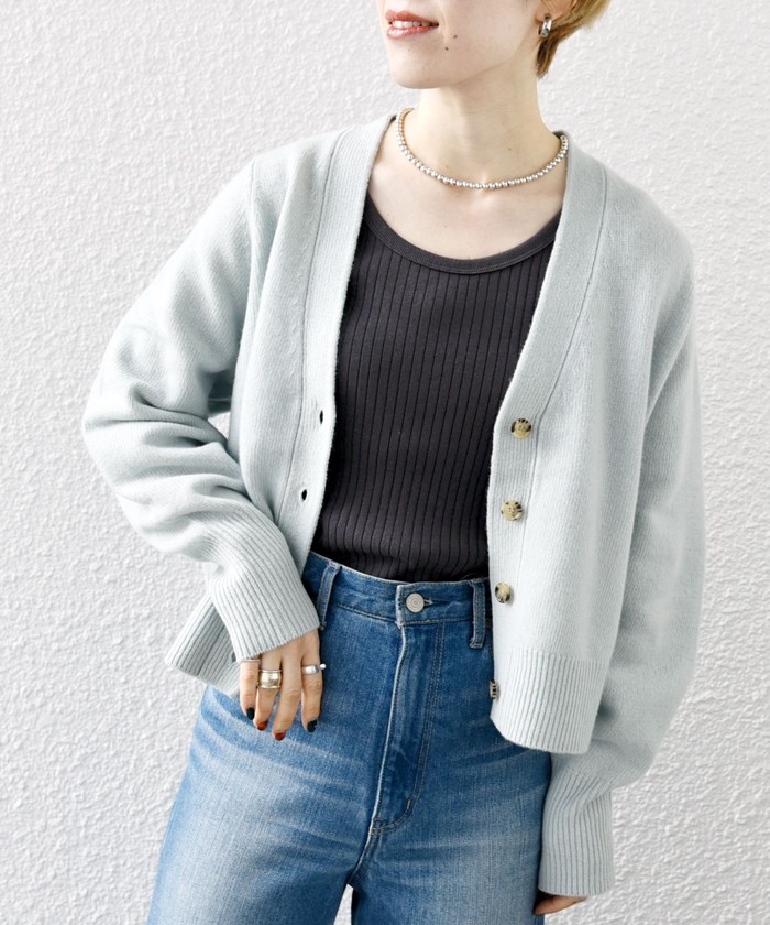 セール】【WEB限定】SHIPS any: AQUA カシミヤ ミックス