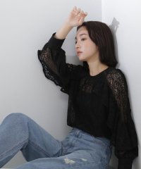 NATURAL BEAUTY BASIC/ラッフルスリーブレースブラウス/505821777