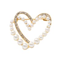 cream dot/クリームドット Cream dot. 華やぐランダムパール×ビジューのハートブローチ/505813784
