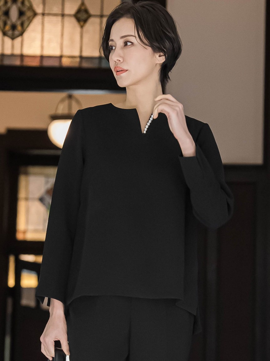 【保障できる】 セール】ロートレアモン ソアパールキーネック LAUTREAMONT シャツ/ブラウス(長袖/七分)