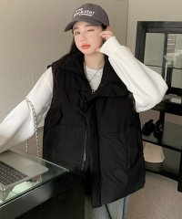 shopnikoniko/ショップニコニコ ShopNikoNiko ハイネック ボリューム 中綿ベスト 【即納】 厚手 中綿 アウター ダウン ジャケット 冬 無地 あったか ゆったり/505822320