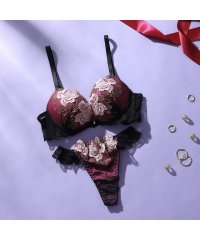 Spark's/パリーゼ Palissee 【脇高】エレガンスローズ3/4モールドカップブラ＆バックレースTバック 【返品不可商品】/505823754