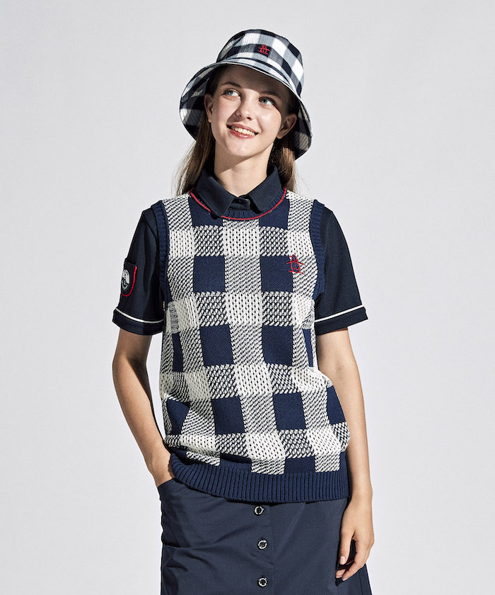 Munsingwear KINLOCH ANDERSON チェックニットベスト -デサント