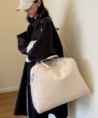 ninon/フロージュ florge 【2WAY/3WAY】大容量レザータッチビッグサイズボストンバッグ/トラベルバッグ/ショルダーバッグ/505825651