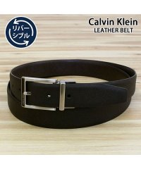 TopIsm/トップイズム TopIsm Calvin Klein カルバンクライン CK リアルレザー 本革 リバーシブル メンズ ベルト カット調節可 ブラック ブラウン/505825930