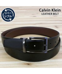 TopIsm/トップイズム TopIsm Calvin Klein カルバンクライン CK リアルレザー 本革 リバーシブル メンズ ベルト カット調節可 ブラック ブラウン/505825930