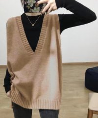 MAISON BREEZE/【SETUP7】ベスト Vネック プルオーバー オーバーサイズ ニット ビッグシルエット KNF049/505818650