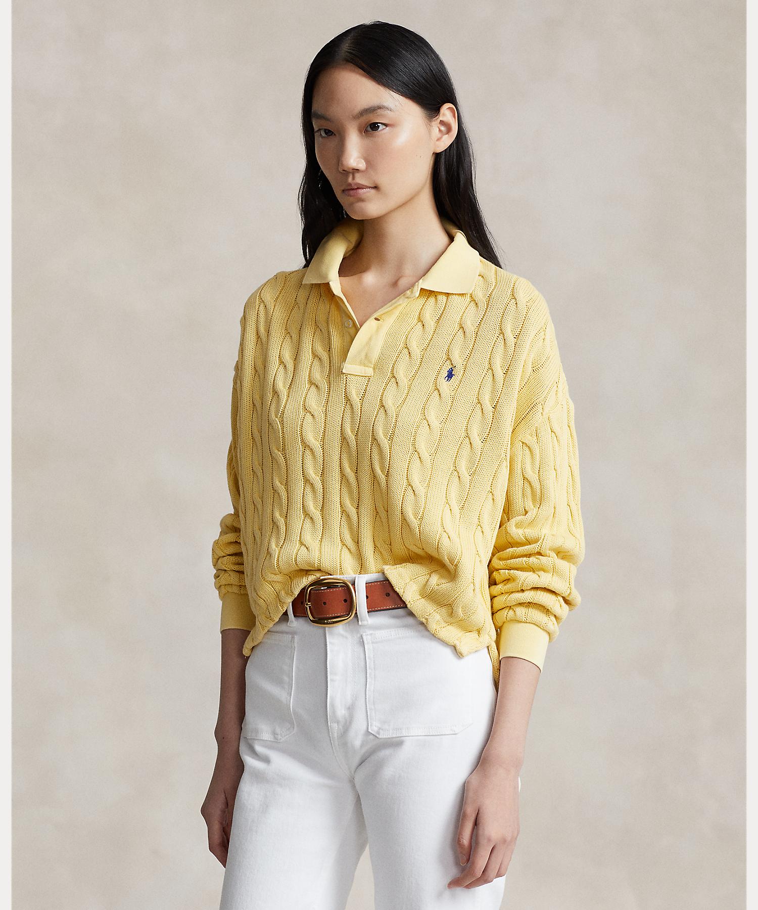 POLO RALPH LAUREN スリーブレス ケーブルニット ポロシャツ
