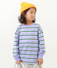 devirock/ビッグシルエット マルチボーダーTシャツ 子供服 キッズ 男の子 トップス 長袖Tシャツ ロンT /504887263