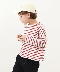 devirock/ゆるっとボーダー 長袖Tシャツ 子供服 キッズ 男の子 女の子 トップス 長袖Tシャツ ロンT 綿100% 吸汗/505117699