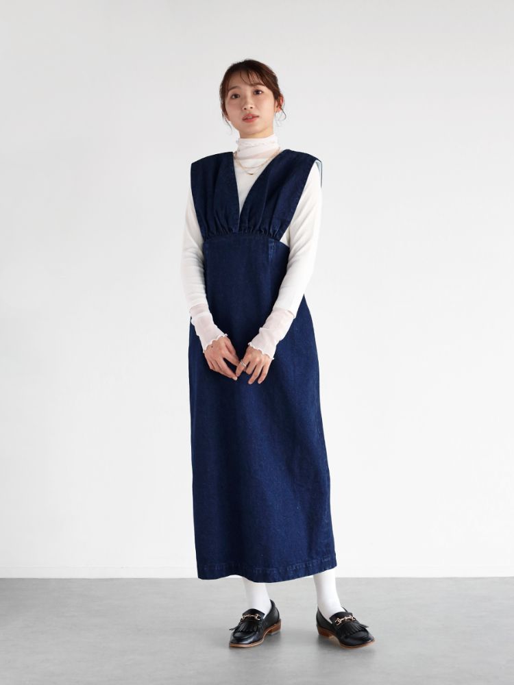 VIN☆美品☆ ヤマダヤ☆サイドパールデニムジャンパースカート