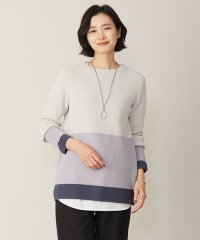 J.PRESS LADIES（LARGE SIZE）/【洗える】CLEAR COTTON BLEND カラーブロック ニット/505798997