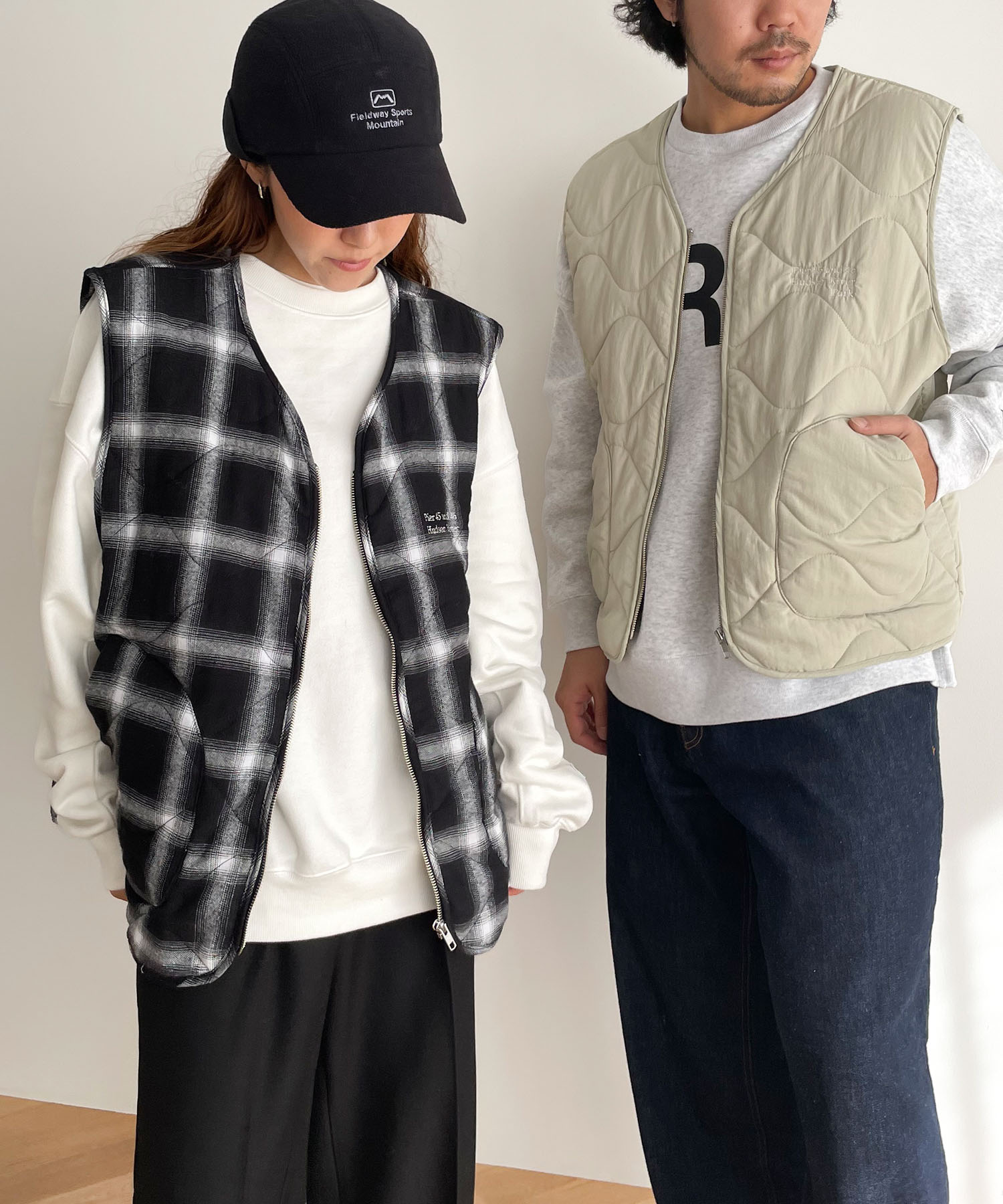 RED CHOP WORKS中綿クロップドベスト　キャナルジーン　ダウンベスト CANAL JEAN（キャナルジーン）の「RED CHOP WORKS 中綿
