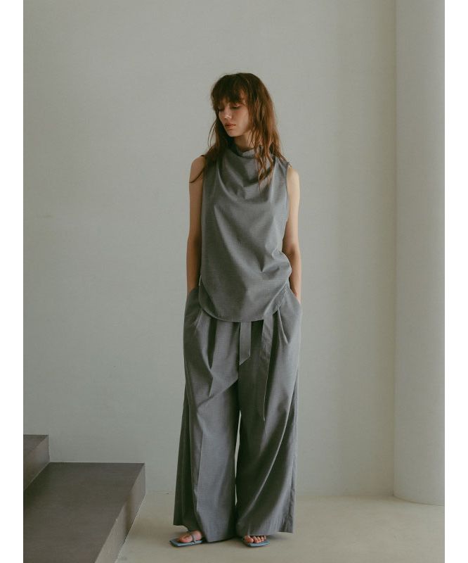 まあや etretokyo ドレープハイネックノースリオールインワン ETRE TOKYO - ドレープハイネックノースリオールインワン - GREY