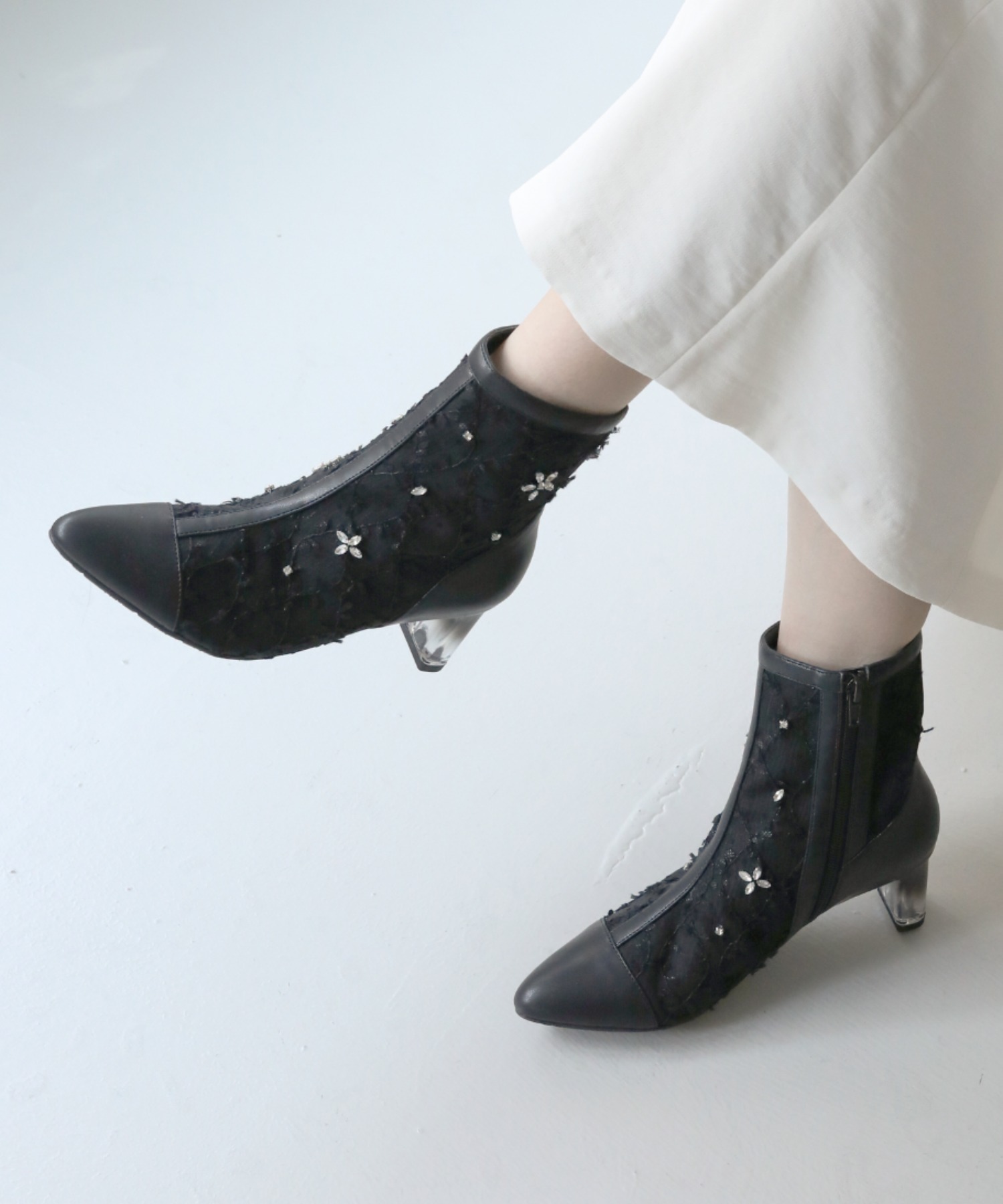 ジェリービーンズ　JELLY BEANS　シアービジューショート　ブーツ セール 50%OFF】シアービジューショートブーツ(505829756