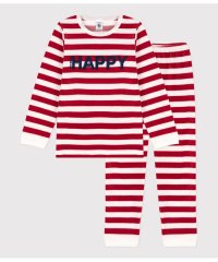 PETIT BATEAU/ベロアボーダー長袖パジャマ/505833766