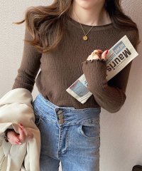 Amulet/アミュレット Amulet メロウカットシフォンカットソー レディース 10代 20代 30代 韓国ファッション 春 秋 冬 カジュアル 可愛い レイヤード ト/505834125
