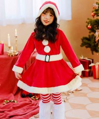OSYAREVO/オシャレボ OSYAREVO 【ネット限定】キッズ コスプレ クリスマスサンタ フードワンピース/505834787