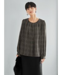 STYLE DELI/【LUXE】マットサテンチェック柄ブラウス/505837352