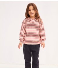 PETIT BATEAU/パイルボーダー長袖フーディ/505838185