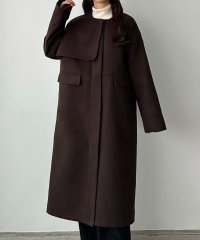 callautia/カラウティア callautia callautia フラップデザインノーカラーロングコート/505662794