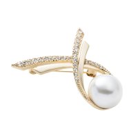 cream dot/クリームドット Cream dot. 煌めくビジューライン×豪華パールのツイストブローチ/505836733