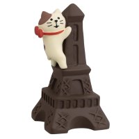 cinemacollection/Bpnjour chocolat マスコット エッフェルチョコよじ登り猫 concombre デコレ ミニチュア オブジェ ディスプレイ 置物 グッズ /505839248