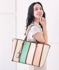 Clelia/クレリア Clelia トートバッグ レディース A4 大容量 ファスナー付き かわいい 大きめ 大きい ストライプ Clelia クレリア ベレッサ clel/505840827