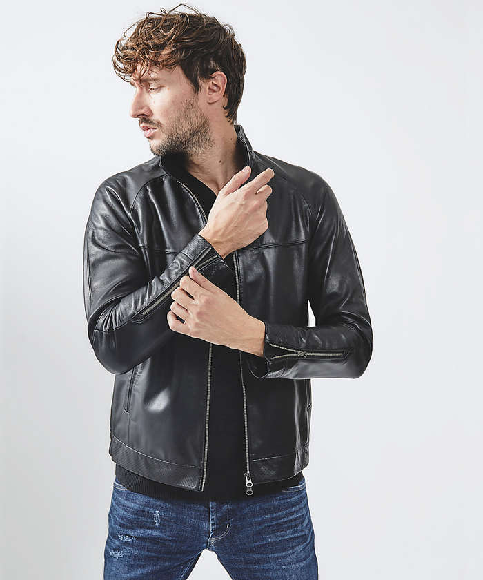 ブラックレザージャケット　gentle sir ブラックレザージャケットgentle sir