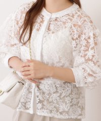 Lace Ladies/フラワー刺繍クルーネックバルーンブラウス/505824187