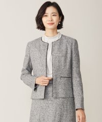 J.PRESS LADIES（LARGE SIZE）/【セットアップ対応】Light Tweed ノーカラー ジャケット/505795099