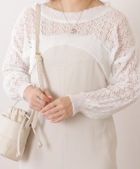 Lace Ladies/透かし編みレイヤードショートニットトップス/505824203