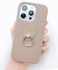 Lace Ladies/レースレディース Lace Ladies レザー調ゴールドリング付き2WAYiPhoneケース/505829996