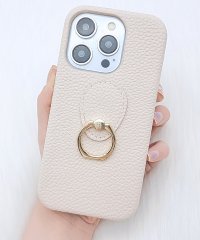 Lace Ladies/レザー調ゴールドリング付き2WAYiPhoneケース/505829996