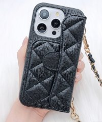 Lace Ladies/レースレディース Lace Ladies ゴールドチェーン付き2WAYキルティングiPhoneケース/505830023