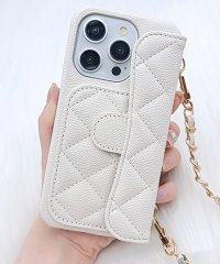 Lace Ladies/レースレディース Lace Ladies ゴールドチェーン付き2WAYキルティングiPhoneケース/505830023
