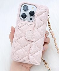 Lace Ladies/レースレディース Lace Ladies ゴールドチェーン付き2WAYキルティングiPhoneケース/505830023