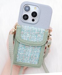Lace Ladies/レースレディース Lace Ladies カラーツイードポケット付きレザー調iPhoneケース/505830028
